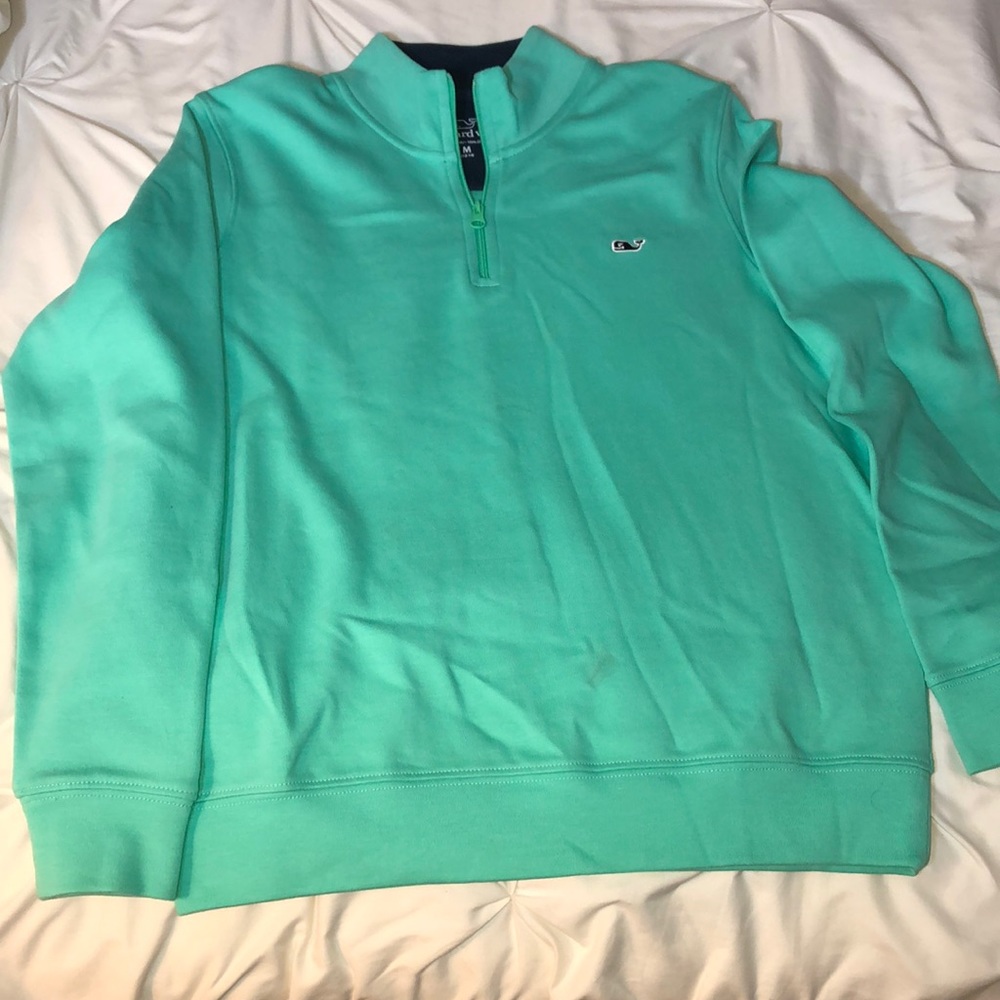Vineyard Vines boys 1/4 zip size M in light turquoise
